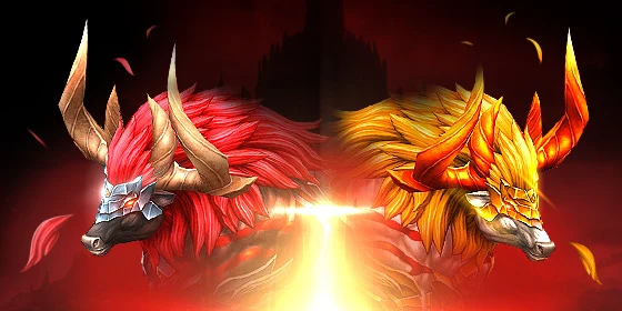 Montarias Tauros vermelha e dourada